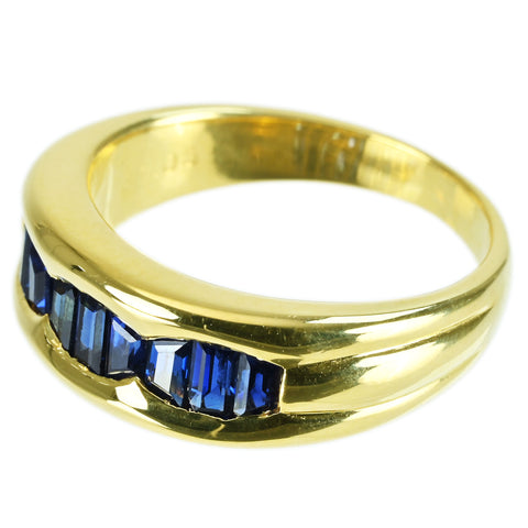 [Pre-owned] K18YG SAPPHIRE RING Sapphire ring S1.05ct 7.3g #11.5 