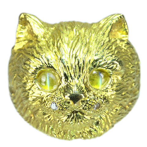 [Pre-owned] K18YG CATS EYE RING Cat's Eye Ring CE0.02ct 6.0g #8 