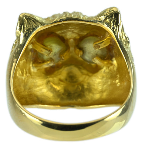 [Pre-owned] K18YG CATS EYE RING Cat's Eye Ring CE0.02ct 6.0g #8 