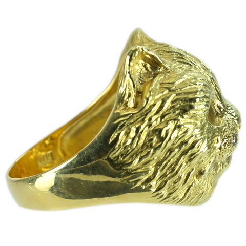 [Pre-owned] K18YG CATS EYE RING Cat's Eye Ring CE0.02ct 6.0g #8 