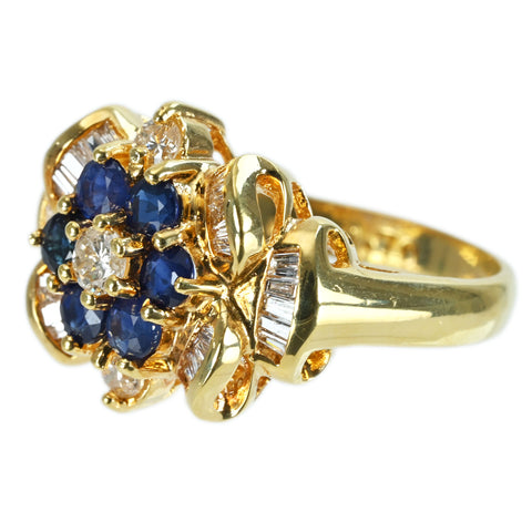 【中古】K18YG SAPPHIRE RING サファイアリング S0.70ct D0.50ct 5.2g #8