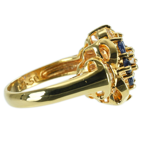 【中古】K18YG SAPPHIRE RING サファイアリング S0.70ct D0.50ct 5.2g #8