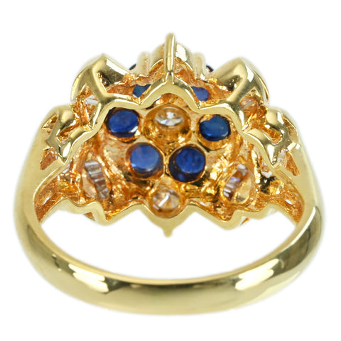 【中古】K18YG SAPPHIRE RING サファイアリング S0.70ct D0.50ct 5.2g #8