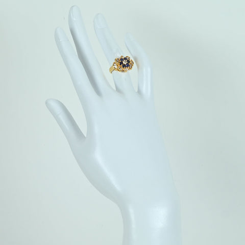 【中古】K18YG SAPPHIRE RING サファイアリング S0.70ct D0.50ct 5.2g #8