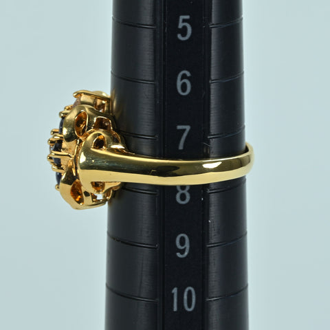 【中古】K18YG SAPPHIRE RING サファイアリング S0.70ct D0.50ct 5.2g #8