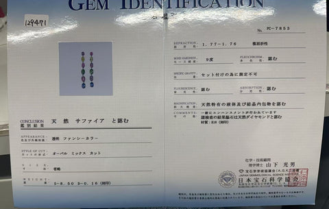 Pre-owned 18K White Gold Sapphire Earrings, Fancy Color Sapphire, 8.50ct, 0.16ct, Certificate of Authenticity, 6.7g 