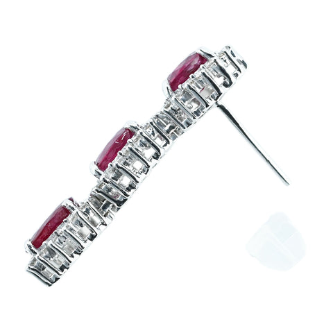 【中古】K18WG RUBY EARRINGS ルビーピアス R4.97ct D0.79ct 6.8g