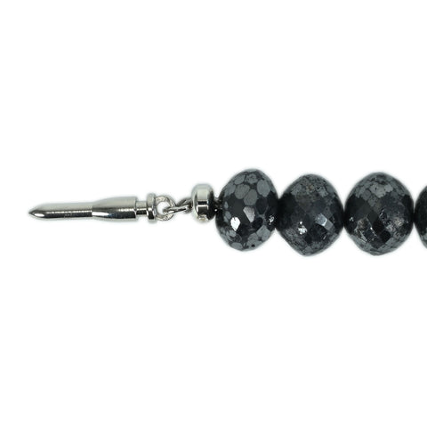 【中古】SV BLACK DIAMOND NECKLACE ブラックダイヤモンドネックレス BD337.90ct 70g