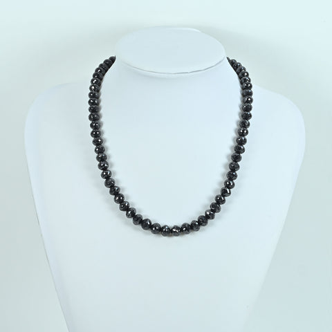 【中古】SV BLACK DIAMOND NECKLACE ブラックダイヤモンドネックレス BD337.90ct 70g