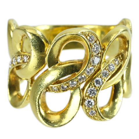 【中古】K18YG DIAMOND RING ダイヤモンドリング D0.20ct 7.6g #9.5