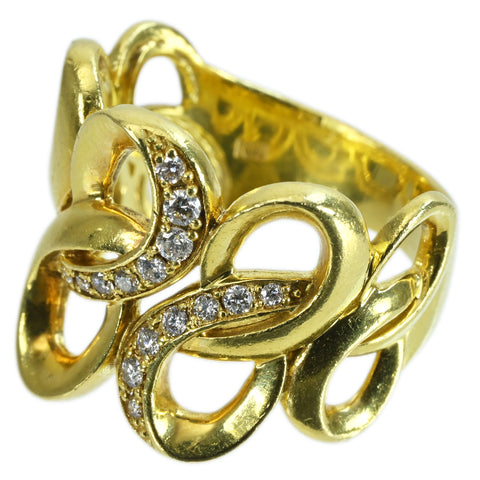 【中古】K18YG DIAMOND RING ダイヤモンドリング D0.20ct 7.6g #9.5