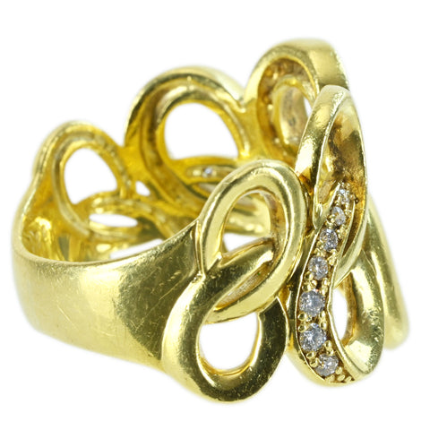 【中古】K18YG DIAMOND RING ダイヤモンドリング D0.20ct 7.6g #9.5