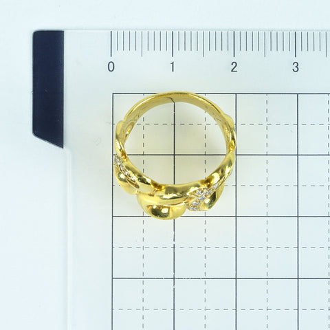 【中古】K18YG DIAMOND RING ダイヤモンドリング D0.20ct 7.6g #9.5