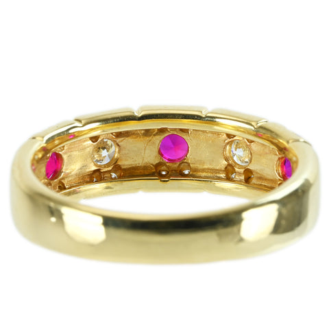 【中古】K18YG RUBY RING ルビーリング R0.37ct D0.32ct 5.2g #12