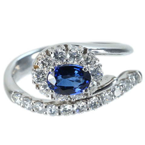 【中古】PT900 SAPPHIRE RING サファイアリング S1.178ct D1.10ct  CGLソーティング 10.7g #13