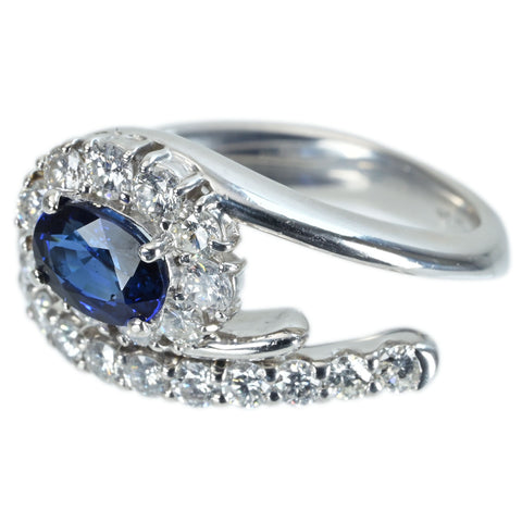 【中古】PT900 SAPPHIRE RING サファイアリング S1.178ct D1.10ct  CGLソーティング 10.7g #13