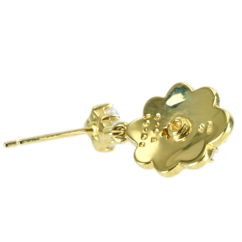 【中古】K18YG TURQUOISE PEARL EARRING ターコイズ・パールピアス T1.2ct D0.02ct 4.8g