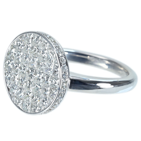 【中古】K18WG DIAMOND RING インヴィジブルセッティングダイヤモンドリング D2 47ct 7.9g #12