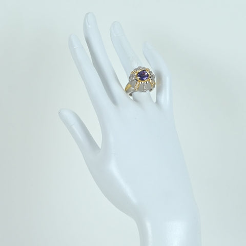 【中古】JEWEL STUDIOジュエルスタジオ K18/PT900/QUARTZ SAPPHIRE RING ヴァイオレットサファイアリング S2.94ct D0.93ct ソーティング 25.3g ＃12 ONE PRICE