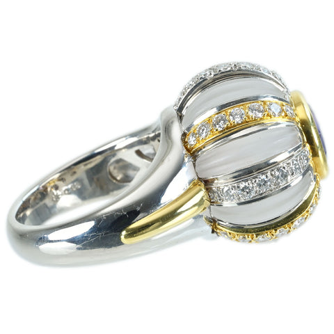 【中古】JEWEL STUDIOジュエルスタジオ K18/PT900/QUARTZ SAPPHIRE RING ヴァイオレットサファイアリング S2.94ct D0.93ct ソーティング 25.3g ＃12 ONE PRICE