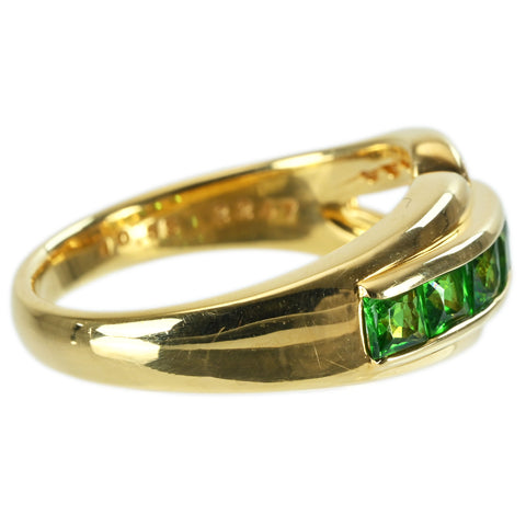 【中古】POLA ポーラ K18YG GREEN GARNET RING グリーンガーネットリング G0.85ct D0.10ct 7.0g #13.5 ONE PRICE