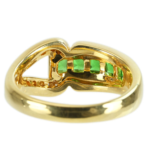 【中古】POLA ポーラ K18YG GREEN GARNET RING グリーンガーネットリング G0.85ct D0.10ct 7.0g #13.5 ONE PRICE