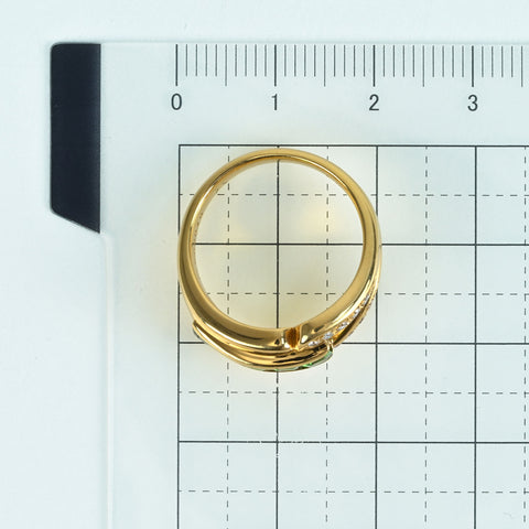 【中古】POLA ポーラ K18YG GREEN GARNET RING グリーンガーネットリング G0.85ct D0.10ct 7.0g #13.5 ONE PRICE
