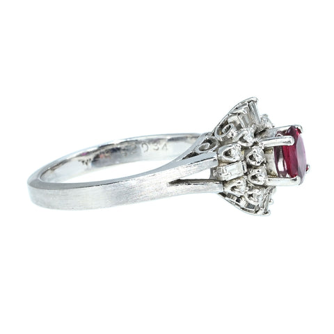 【中古】PT900 RUBY RING ルビーリング R0.52ct D0.34ct 6.3g #12