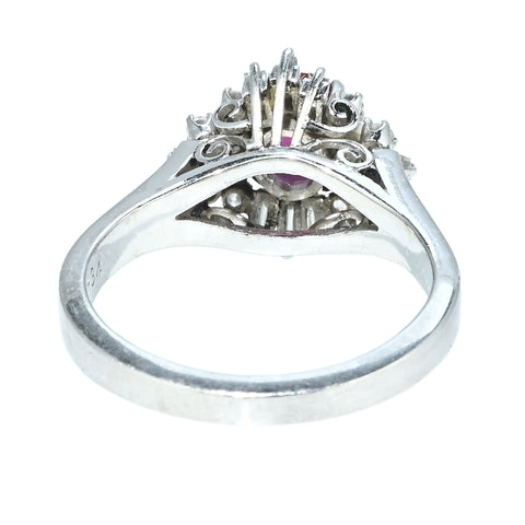 【中古】PT900 RUBY RING ルビーリング R0.52ct D0.34ct 6.3g #12