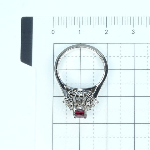 【中古】PT900 RUBY RING ルビーリング R0.52ct D0.34ct 6.3g #12