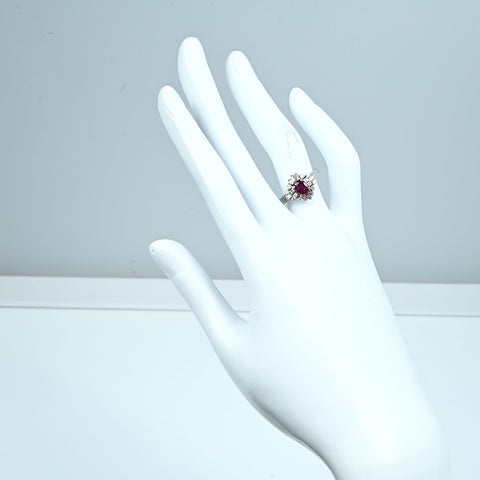 【中古】PT900 RUBY RING ルビーリング R0.52ct D0.34ct 6.3g #12
