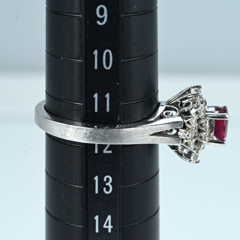 【中古】PT900 RUBY RING ルビーリング R0.52ct D0.34ct 6.3g #12