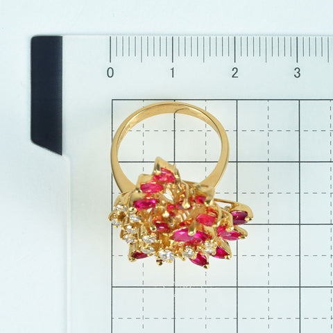 【中古】WALTHAM ウォルサム K18YG RUBY RING ルビーリング ソーティング 8.5g #11 ONE PRICE