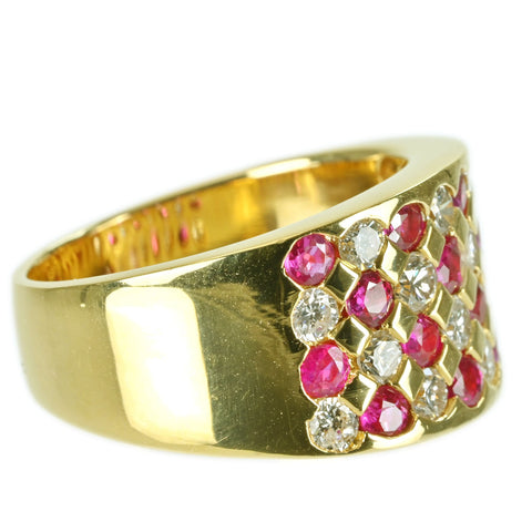 【中古】K18YG RUBY RING ルビーリング R1.33ct D0.89ct 11.0g #13