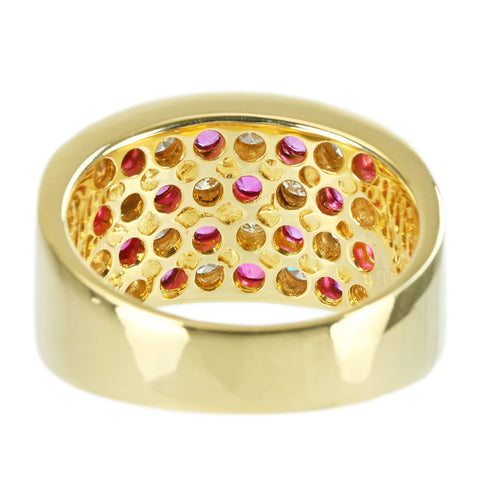 【中古】K18YG RUBY RING ルビーリング R1.33ct D0.89ct 11.0g #13