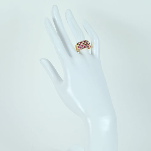 【中古】K18YG RUBY RING ルビーリング R1.33ct D0.89ct 11.0g #13