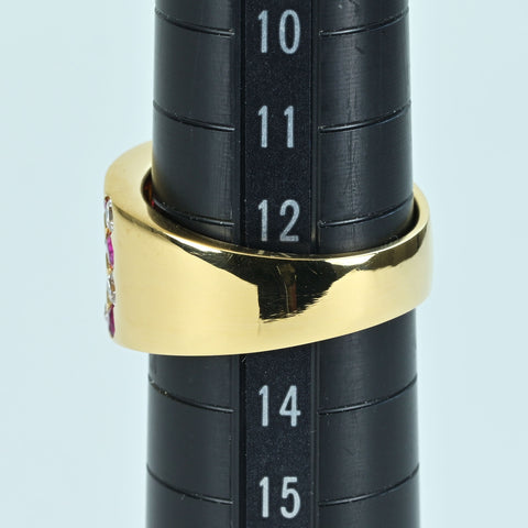 【中古】K18YG RUBY RING ルビーリング R1.33ct D0.89ct 11.0g #13