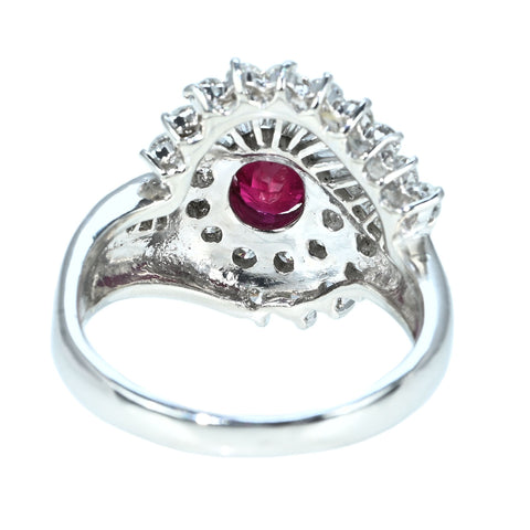 【中古】PT900 RUBY RING ルビーリング R1.00ct D0.92ct 8.6g #12