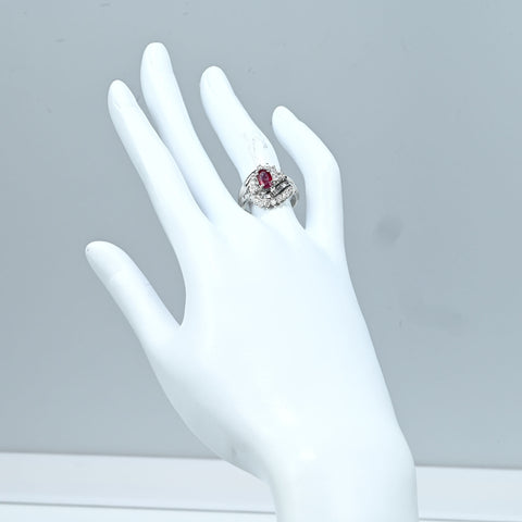 【中古】PT900 RUBY RING ルビーリング R1.00ct D0.92ct 8.6g #12
