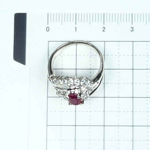 【中古】PT900 RUBY RING ルビーリング R1.00ct D0.92ct 8.6g #12
