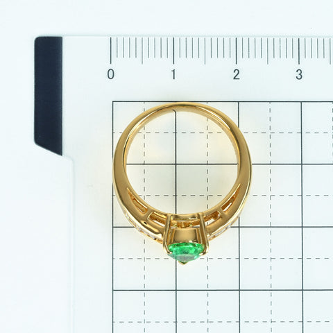 【中古】K18YG EMERALD RING エメラルドリング E1.05ct D0.50ct 7.0g #14