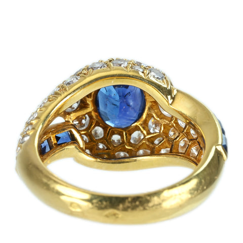 【中古】K18YG SAPPHIRE RING サファイアリング DIA 7.3g #12.5