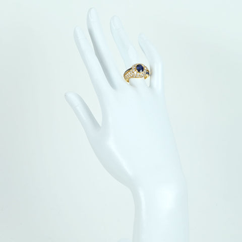 【中古】K18YG SAPPHIRE RING サファイアリング DIA 7.3g #12.5