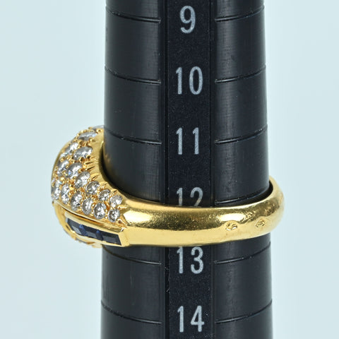 【中古】K18YG SAPPHIRE RING サファイアリング DIA 7.3g #12.5