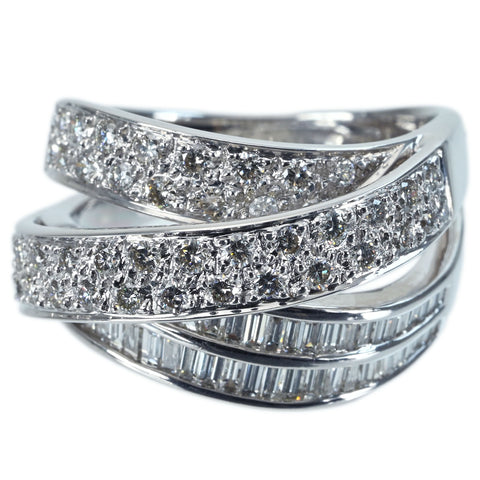 【中古】K18WG DIAMOND RING ダイヤモンドリング D1.26ct 9.5g #14