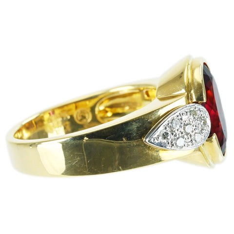 【中古】K18YG/WG GARNET RING ガーネットリング G4.75ct D0.17ct 10.2g #12.5