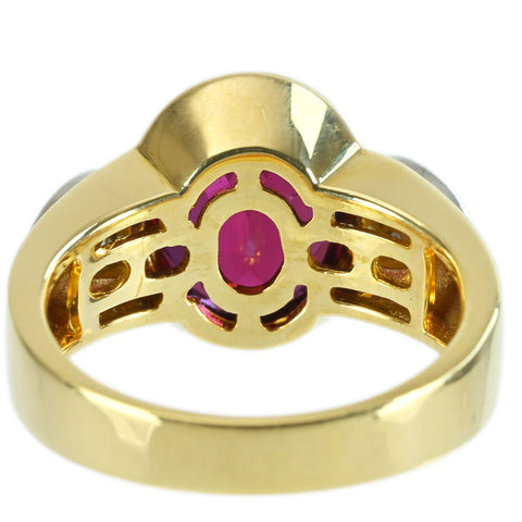 【中古】K18YG/WG GARNET RING ガーネットリング G4.75ct D0.17ct 10.2g #12.5