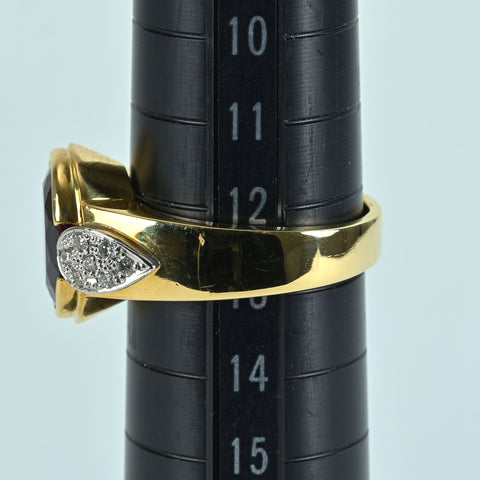 【中古】K18YG/WG GARNET RING ガーネットリング G4.75ct D0.17ct 10.2g #12.5