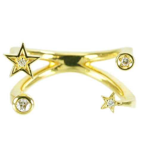 【中古】K18YG DIAMOND RING ダイヤモンドリング D0.085ct 5.8g #12.5