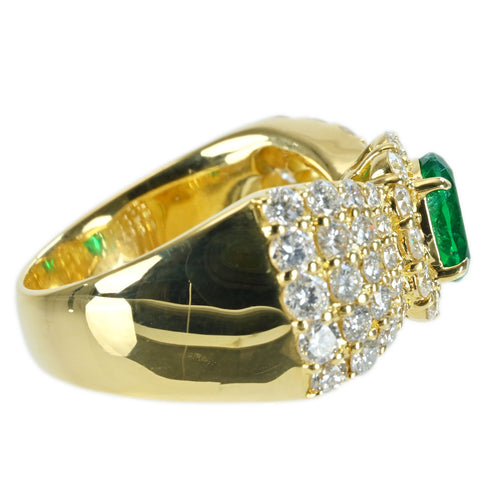 【中古】K18YG EMERALD RING エメラルドリング E0.97ct D1.60ct 10.3g #12